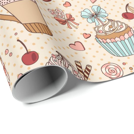 Wrapping Paper für süße Leckereien Geschenkpapier (Rolleneckpunkt)