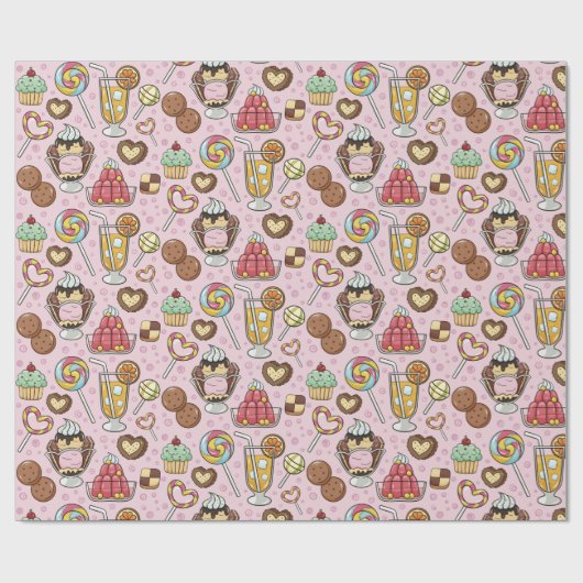 Wrapping Paper für süße Leckereien Geschenkpapier (Flach)