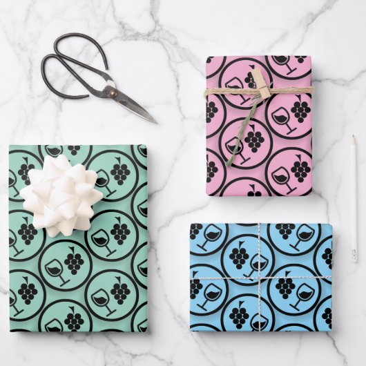 Wrapping Paper für Trauben und Wein Geschenkpapier Set (Vorderseite)