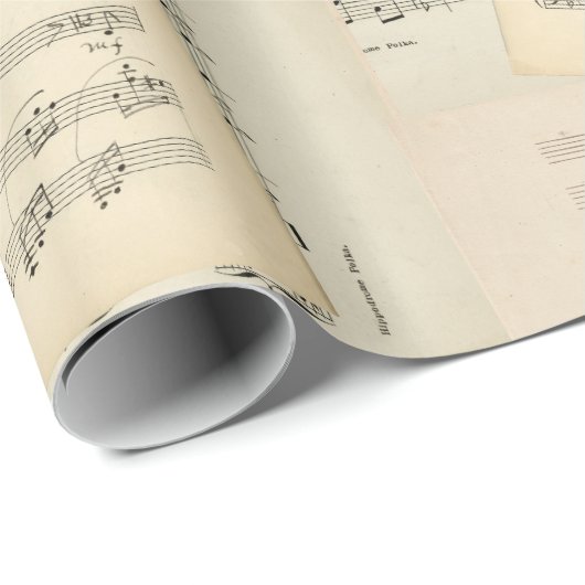 Wrapping Paper für Vintage Musikkomposition Geschenkpapier (Rolleneckpunkt)