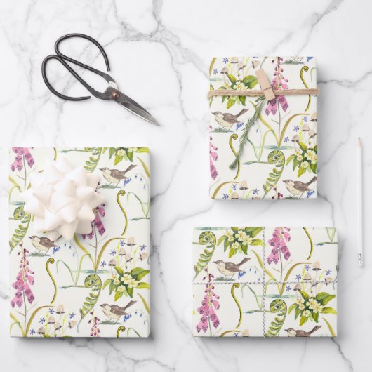 Wrapping Paper für Wälder, Flora und Fauna Geschenkpapier Set (Vorderseite)
