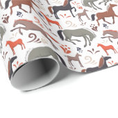 Wrapping Paper für Wildpferde Geschenkpapier (Rolleneckpunkt)