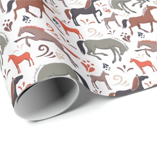 Wrapping Paper für Wildpferde Geschenkpapier (Rolleneckpunkt)