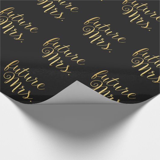 Wrapping Paper - Future Mrs. II Black & Gold Geschenkpapier (Ecke)