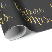 Wrapping Paper - Future Mrs. II Black & Gold Geschenkpapier (Rolleneckpunkt)