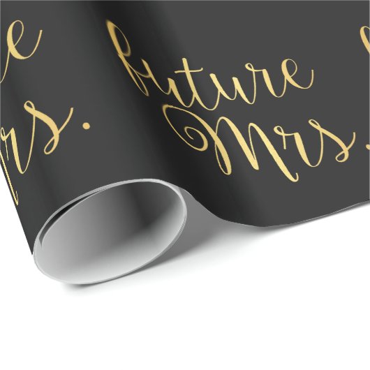 Wrapping Paper - Future Mrs. II Black & Gold Geschenkpapier (Rolleneckpunkt)