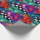Wrapping Paper Gift Wrap - Whimsical Abstrakt Cat Geschenkpapier (Ecke)