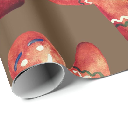 Wrapping Paper Gingerbrot Man Geschenkpapier (Rolleneckpunkt)