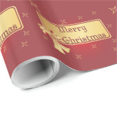 Wrapping Paper - Gold Burgund - Frohe Weihnachten Geschenkpapier (Rolleneckpunkt)
