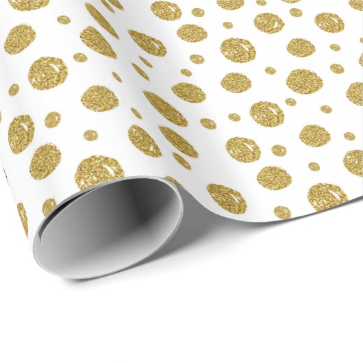 Wrapping Paper Gold Glitzer Polka Dots Geschenkpapier (Rolleneckpunkt)
