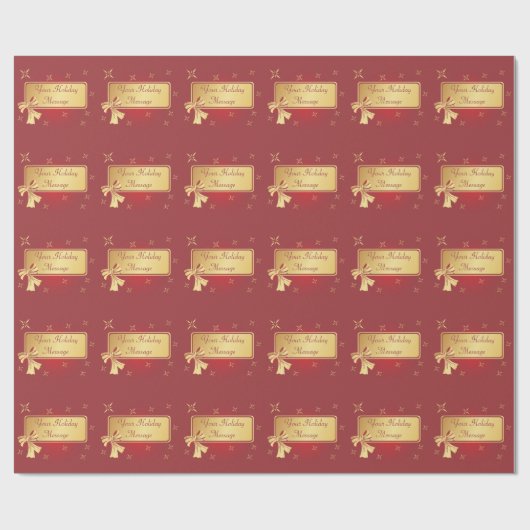 Wrapping Paper - Gold on Burgund - Anpassbar Geschenkpapier (Flach)