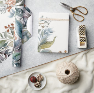 Wrapping Paper (Green and Aqua Foliage) Geschenkpapier