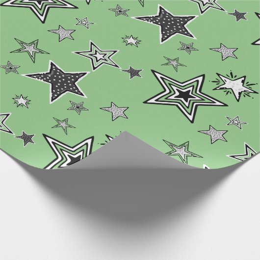 Wrapping Paper. Green. KtK. Stars Geschenkpapier (Ecke)