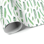 Wrapping Paper - Green Leaves Pattern Geschenkpapier (Rolleneckpunkt)