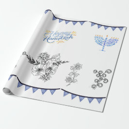 Wrapping Paper Hanukkah moderne minimalistisch Geschenkpapier