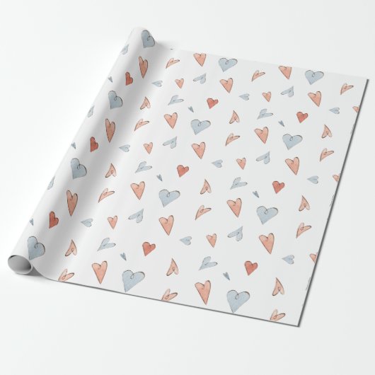 Wrapping Paper - Hearts Pattern Geschenkpapier (Ungerollt)