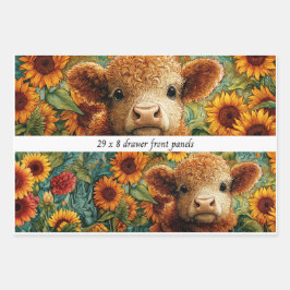 Wrapping Paper Highland Sunflower Drawer Panels Geschenkpapier Set
