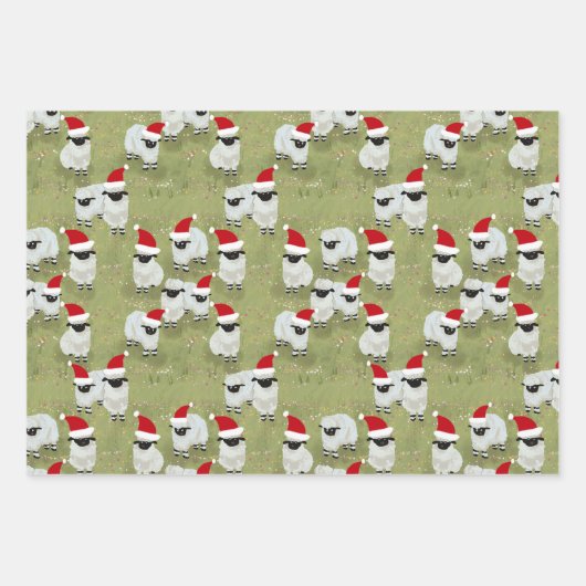 wrapping paper holiday set with charming sheep geschenkpapier set (Vorderseite 2)
