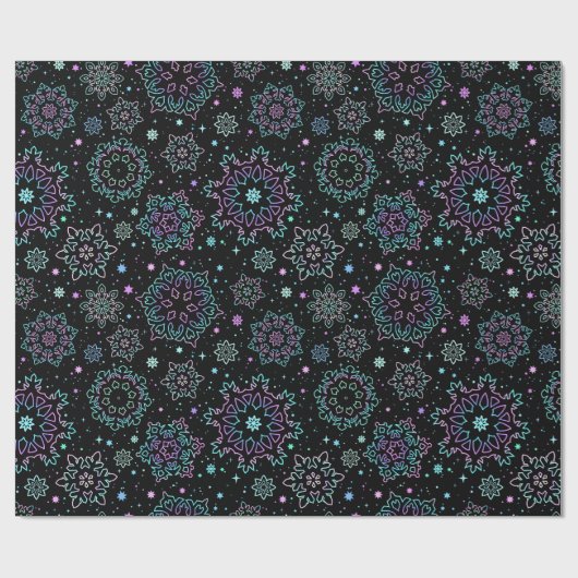 Wrapping Paper - "Holographic Snowflakes" Geschenkpapier (Flach)