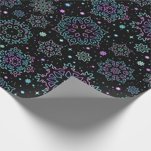 Wrapping Paper - "Holographic Snowflakes" Geschenkpapier (Ecke)