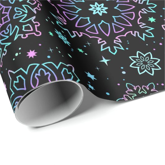 Wrapping Paper - "Holographic Snowflakes" Geschenkpapier (Rolleneckpunkt)