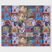 Wrapping Paper Hund Welpen Collage Foto Geschenkwr Geschenkpapier (Flach)