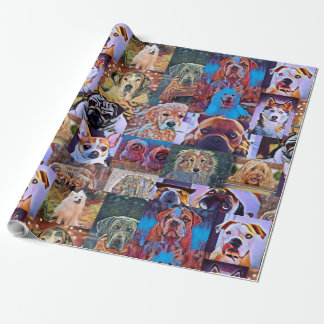 Wrapping Paper Hund Welpen Collage Foto Geschenkwr Geschenkpapier