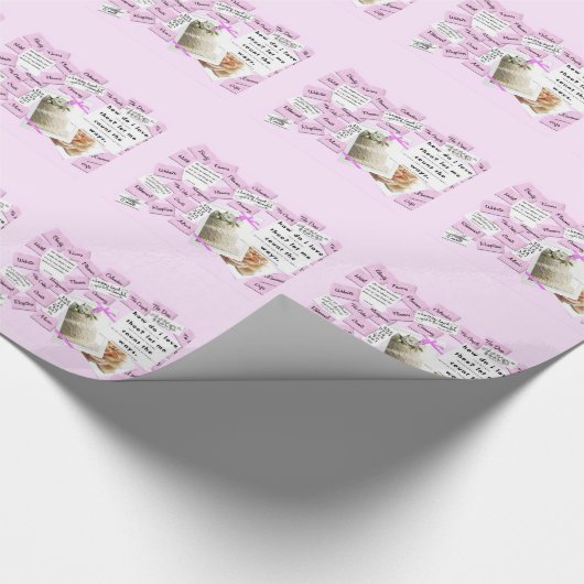 Wrapping Paper I Liebe the Wedding Cake Pink Geschenkpapier (Ecke)