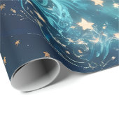 Wrapping Paper – Icy Blue Moon Phases Geschenkpapier (Rolleneckpunkt)