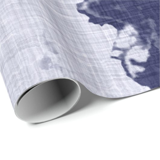 Wrapping Paper INDIGO BLUE JAPANESE DESIGN LINIE Geschenkpapier (Rolleneckpunkt)