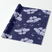 Wrapping Paper JAPANESE BLAUE BUTTERFLIS Geschenkpapier (Ungerollt)