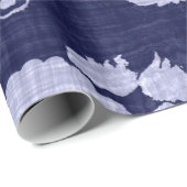 Wrapping Paper JAPANESE BLAUE BUTTERFLIS Geschenkpapier (Rolleneckpunkt)