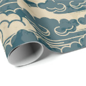 Wrapping Paper JAPANESE CLOUD PATTER IN BLAU Geschenkpapier (Rolleneckpunkt)