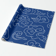 Wrapping Paper JAPANESE CLOUD PATTERN BLUE