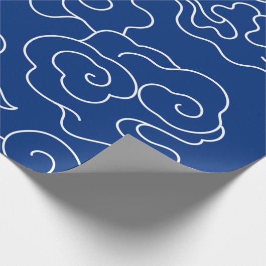 Wrapping Paper JAPANESE CLOUD PATTERN BLUE Geschenkpapier (Ecke)