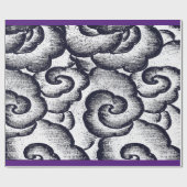 Wrapping Paper JAPANESE CLOUUES LILA TRIM Geschenkpapier (Flach)