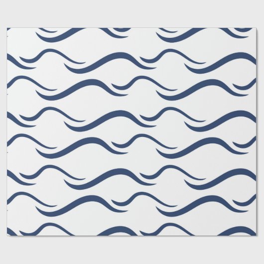 Wrapping Paper JAPANESE NAVY BLUE WAVE PATTERN Geschenkpapier (Flach)
