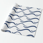Wrapping Paper JAPANESE NAVY BLUE WAVE PATTERN Geschenkpapier (Ungerollt)