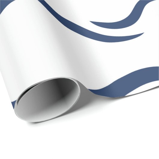 Wrapping Paper JAPANESE NAVY BLUE WAVE PATTERN Geschenkpapier (Rolleneckpunkt)