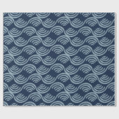 Wrapping Paper JAPANESE WAVE PATTER IN BLAU Geschenkpapier (Flach)