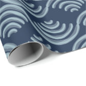 Wrapping Paper JAPANESE WAVE PATTER IN BLAU Geschenkpapier (Rolleneckpunkt)