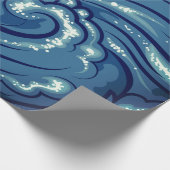Wrapping Paper JAPANESE WAVES IN BLAU Geschenkpapier (Ecke)