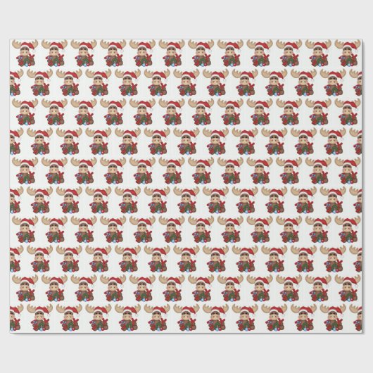 Wrapping Paper - Joy Christmas Moose Geschenkpapier (Flach)