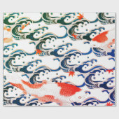 Wrapping Paper KOI FISH AND WAVE PATTERN Geschenkpapier (Flach)