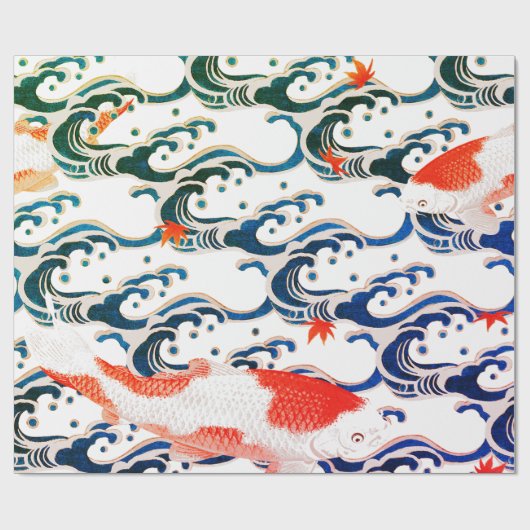 Wrapping Paper KOI FISH AND WAVE PATTERN Geschenkpapier (Flach)