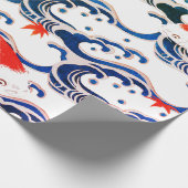 Wrapping Paper KOI FISH AND WAVE PATTERN Geschenkpapier (Ecke)