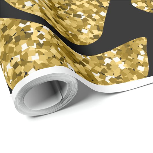 Wrapping Paper Kuh Gold Muster Geschenkpapier (Rolleneckpunkt)