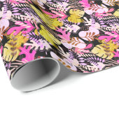 Wrapping Paper : Leaves Silhouette (pink) Geschenkpapier (Rolleneckpunkt)