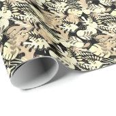 Wrapping Paper : Leaves Silhouette (yellow) Geschenkpapier (Rolleneckpunkt)