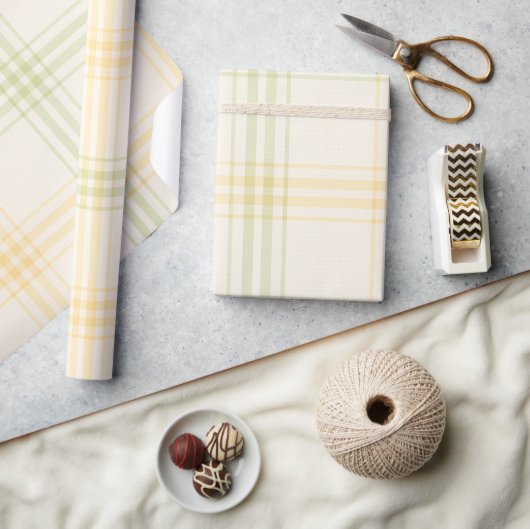 Wrapping Paper | Lemon Plaid Luxe Gift Wrap Geschenkpapier (Basteln)